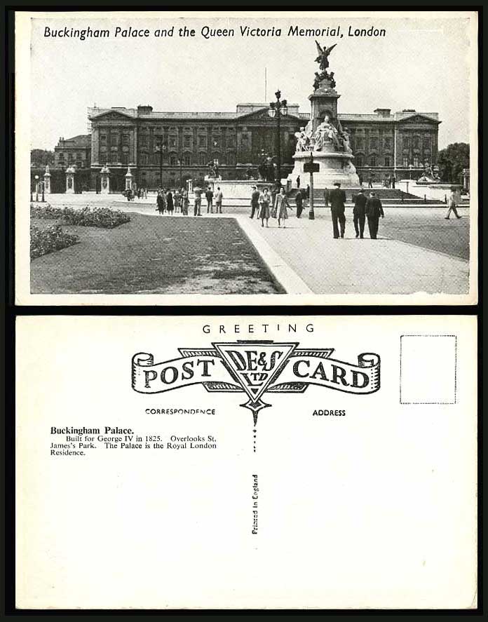 London Old Postcard Buckingham Palace and Queen Victoria Memorial - Angel Statue