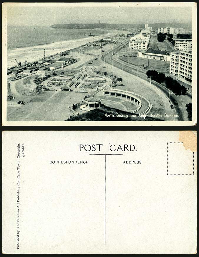 South Africa Durban Marine Drive, Amphitheatre Bandstand Beach View Old Postcard