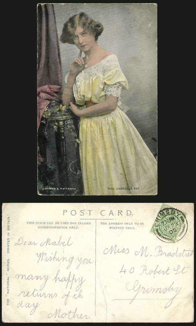 British Stage Actress Dancer Miss GABRIELLE RAY Musical 1905 Old Colour Postcard