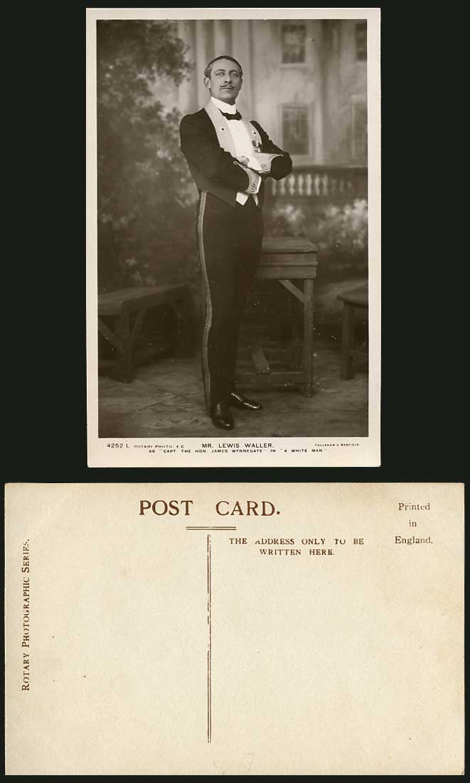 Actor Lewis Waller as Capt The Hon James Wynnegate in The White Man Old Postcard