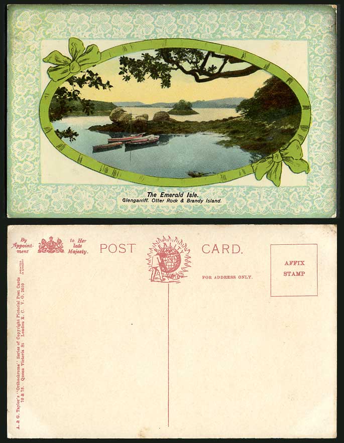Ireland Cork Old Postcard The Emerald Isle, Glengarriff Otter Rock Brandy Island