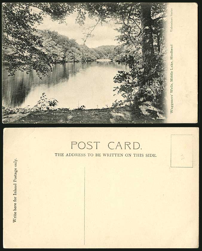 Hindhead, Waggoners' Wells, Middle Lake Panorama Surrey Old Postcard Valentine's
