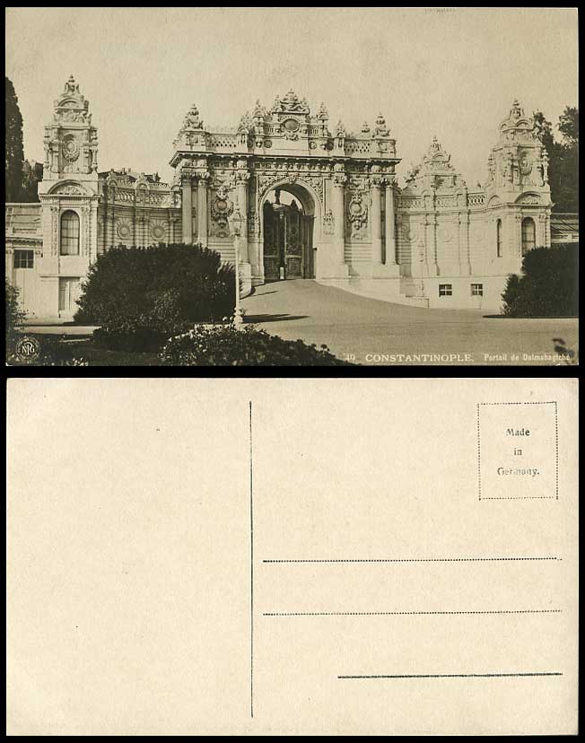 Turkey 1919 Old Postcard Constantinople Gate Portail, Dolmabagtche Dolma-Bagtche