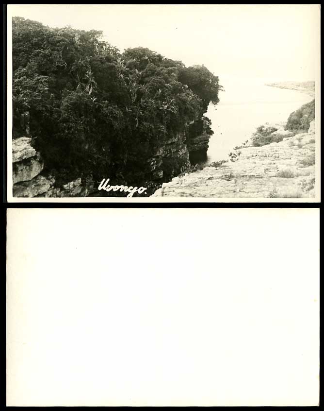 South Africa c.1950 Old Real Photo Postcard Uvongo Coast Cliffs Coastal Panorama