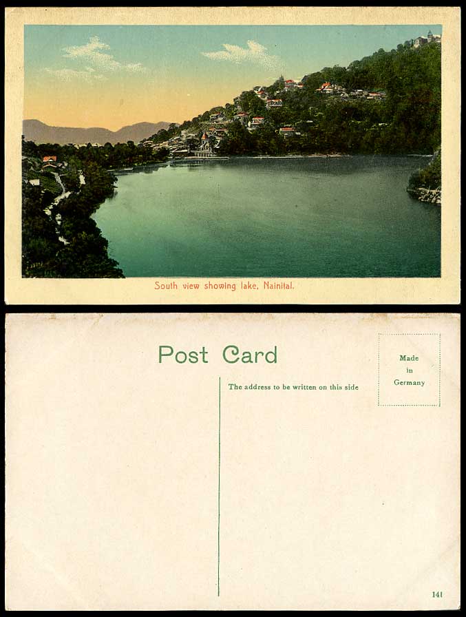 India Old Postcard South View showing LAKE Panorama Naini Tal NAINITAL Naini-Tal