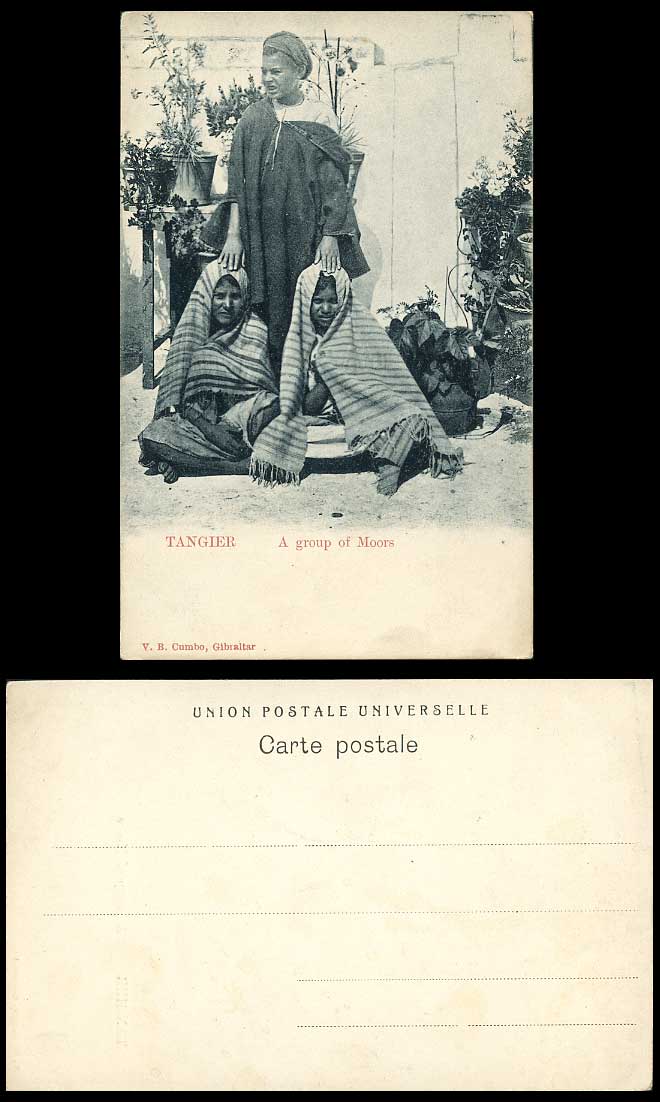 Morocco Old Postcard Tangier A Group of Moors Native Moorish Girls Ladies Tanger