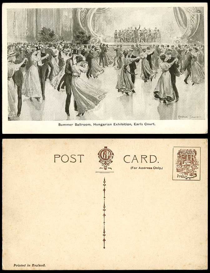 Earls Court, Hungarian Exhibition, Summer Ballroom, by Howard Davie Old Postcard