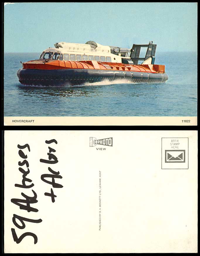 Hovercraft Air-Cushion Vehicle ACV Craft Travel Over Land Water Mud Ice Postcard