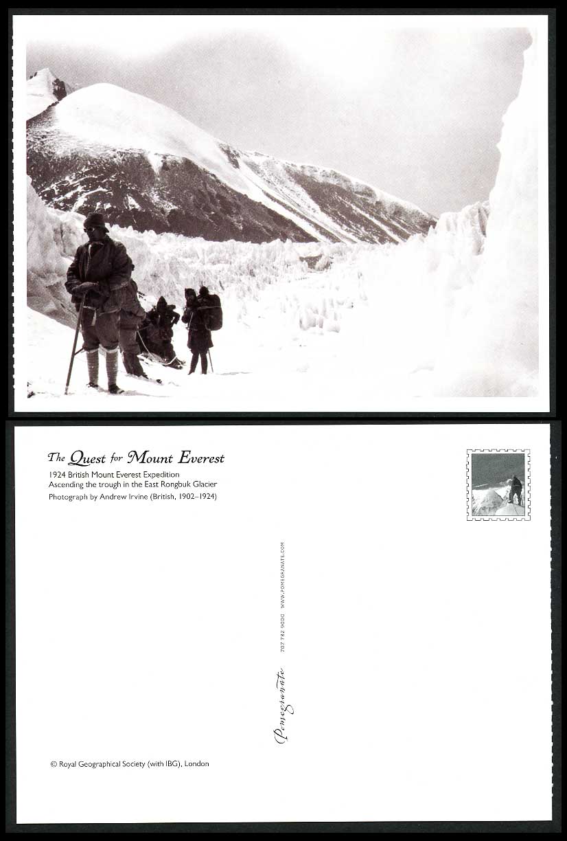 Tibet, Mount Everest Expedition 1924 Postcard The Trough in East Rongbuk Glacier