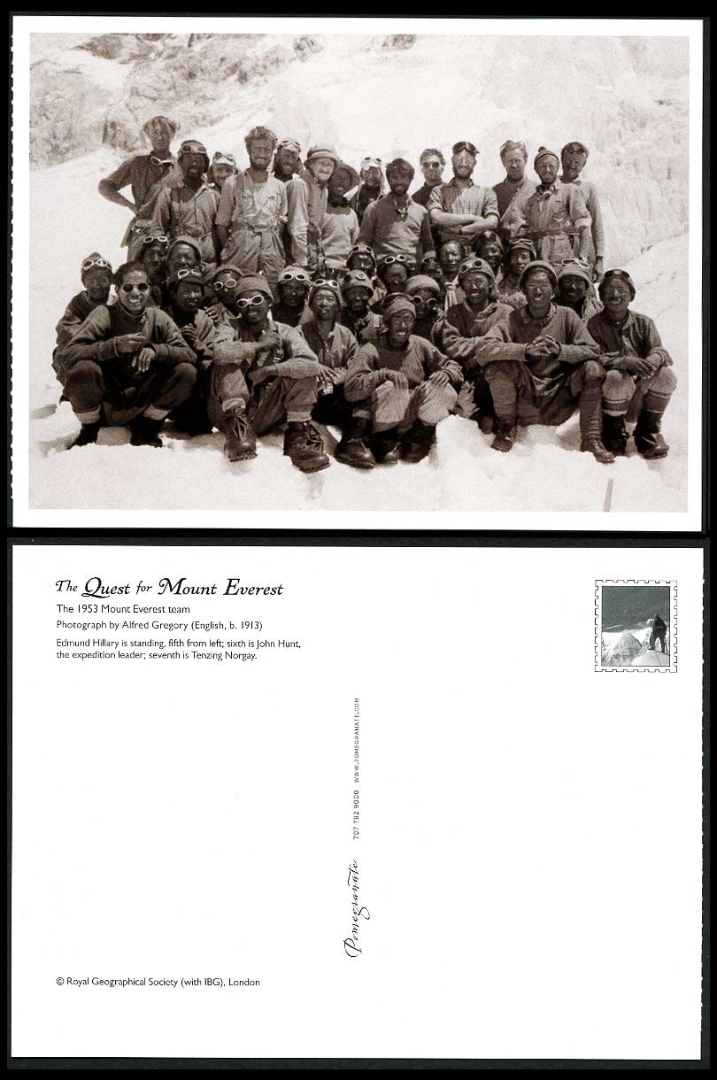 Mt Everest Expedition Team 1953 Postcard Edmund Hillary John Hunt Tenzing Norgay