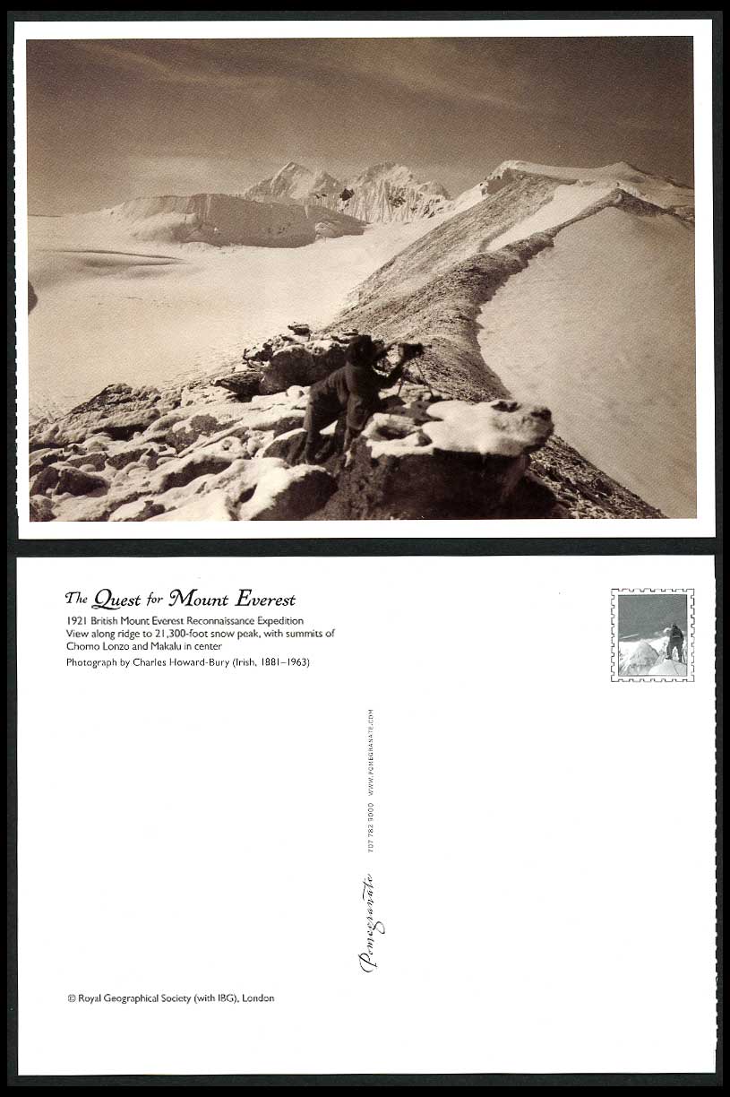Tibet Mount Everest Reconnaissance Expedition 1921 Postcard Chomo Lonzo & Makalu