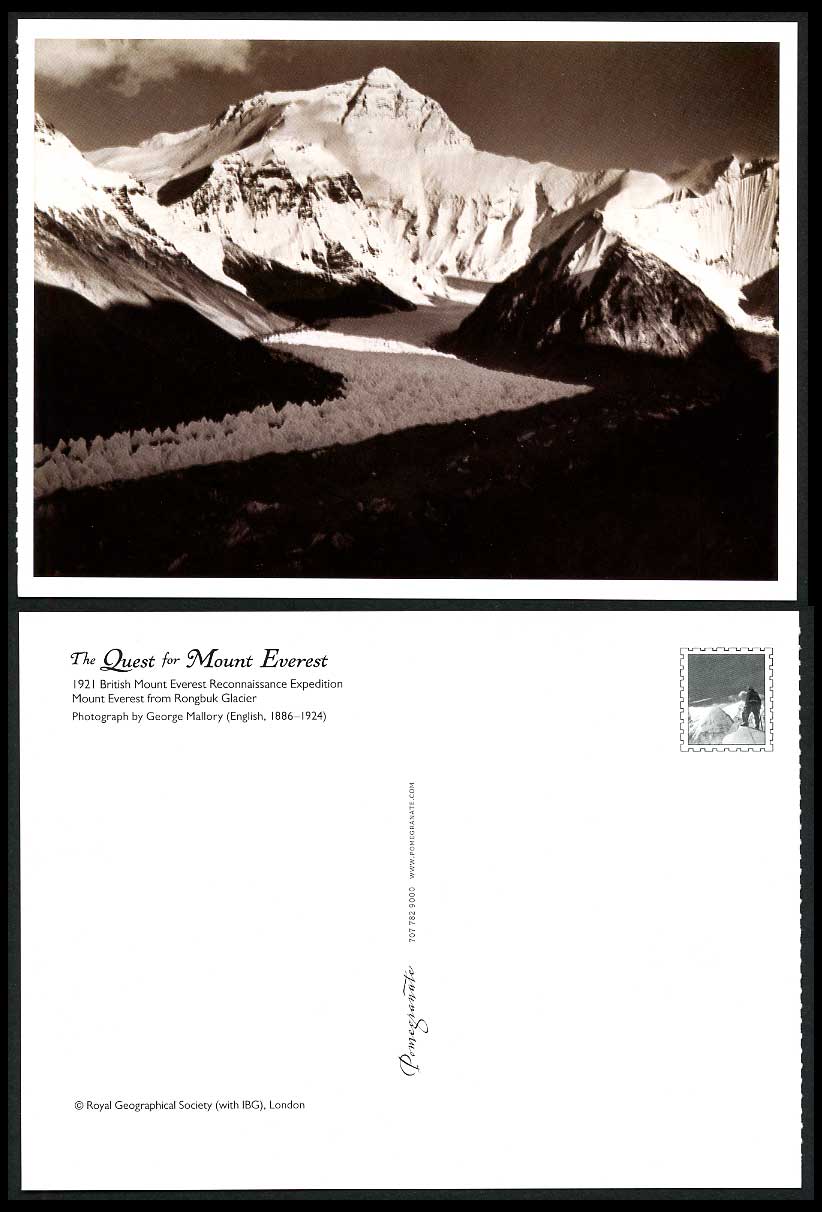 Tibet Rongbuk Glacier, Mt. Mount Everest Reconnaissance Expedition 1921 Postcard