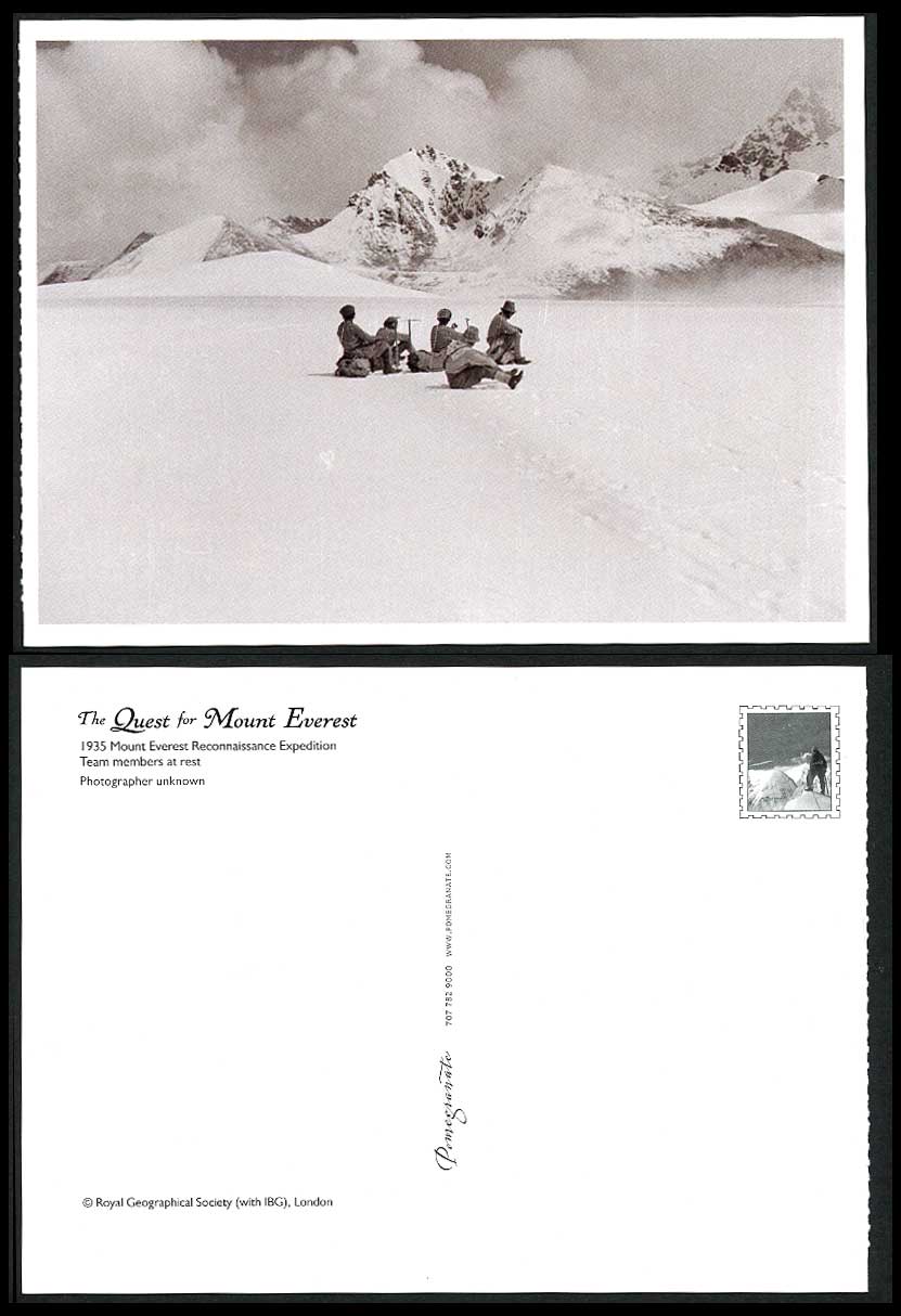 Tibet - Mt. Everest Reconnaissance Expedition 1935 Postcard Team Members at Rest