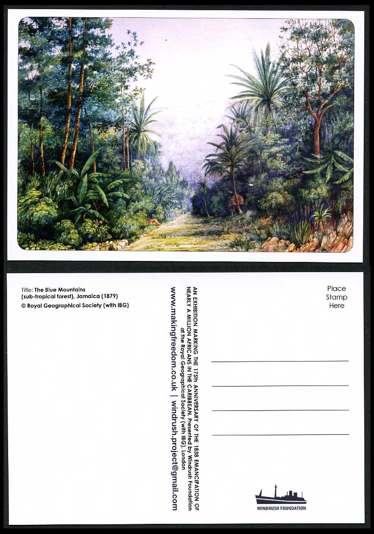 Jamaica 1879 Postcard The Blue Mountains, Sub-Tropical Forest, Palm Trees B.W.I.