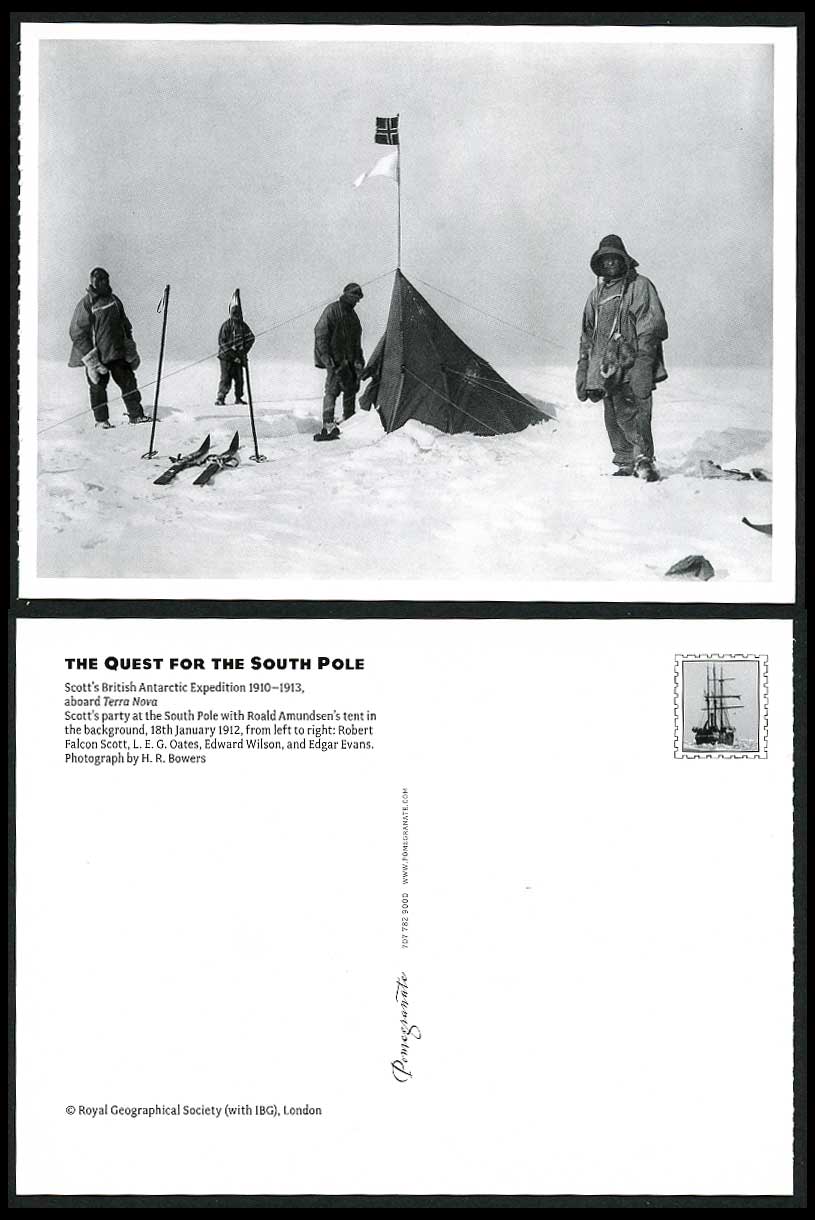 Scott's Antarctic Expedition 1912 Postcard - Roald Amundsen's Tent at South Pole