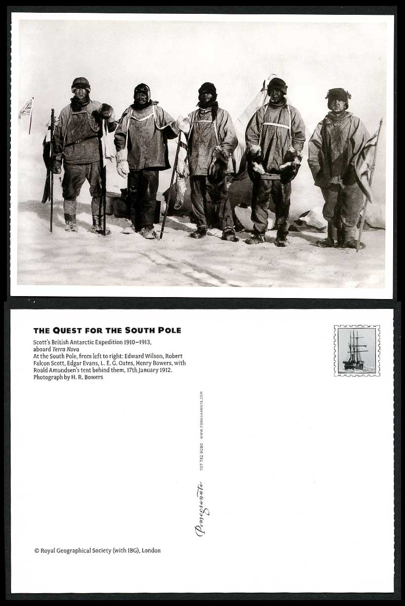 British Antarctic Expedition 1912 Postcard At South Pole Roald Amundsen's Tent