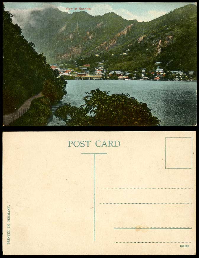 India Old Colour Postcard Panorama View of NAINITAL Naini Tal Nannital Lake Mts.