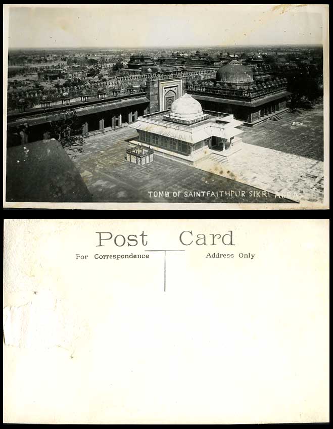India Old R.P. Postcard Tomb of Saint Faithpur Fatehpur Sikri Agra, General View