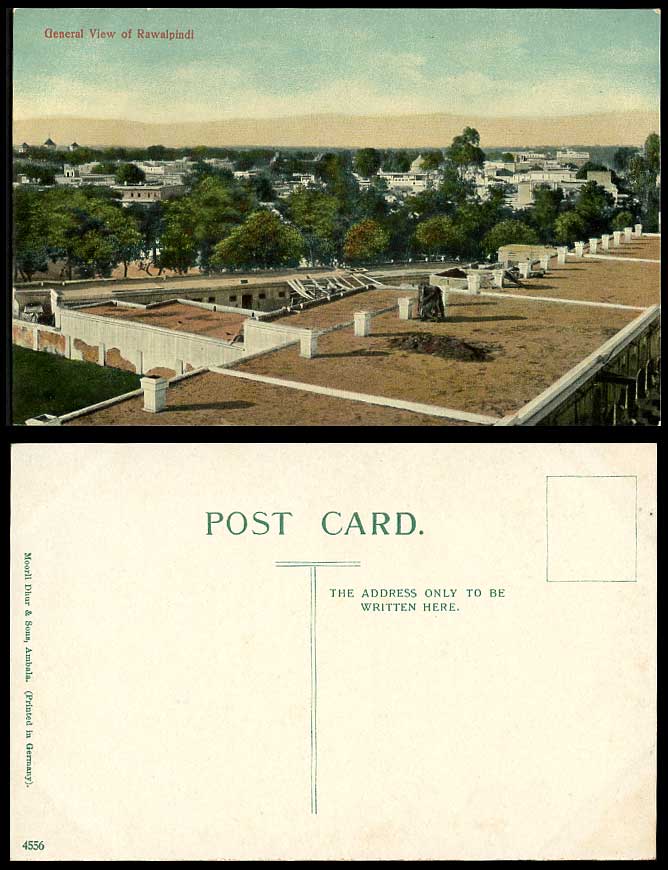 Pakistan Old Colour Postcard General View of RAWALPINDI Panorama Rooftops India