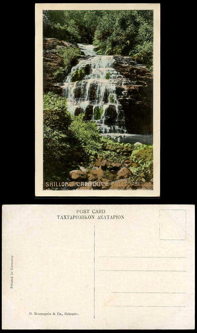 India Old Color Postcard Shillong Crenduce Falls Waterfalls Water Fall Waterfall