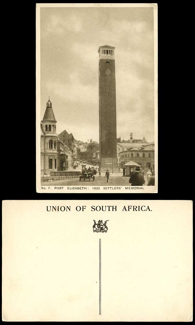 South Africa Port Elizabeth 1820 Settlers Memorial Street Motor Car Old Postcard
