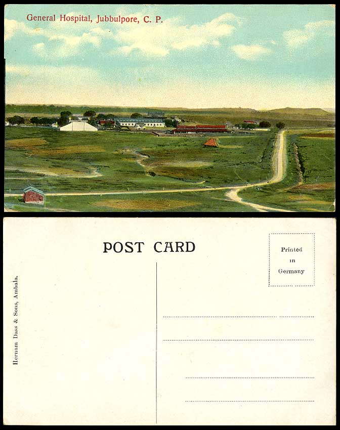 India Old Postcard General Hospital Jubbulpore C.P. Panorama View British Indian