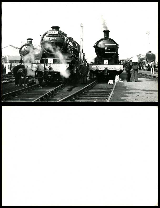 N.E.L.P.G. 4767 2&3 Locomotive Steam Train Engines Railroads Old Real Photo Card