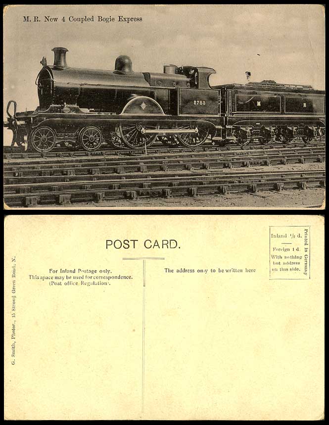 M.R. New 4 Coupled Bogie Express Locomotive Train Engine No. 2783 Old Postcard