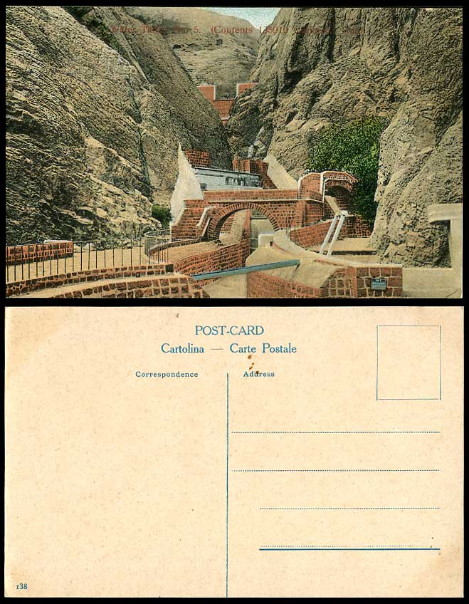 Aden WATER TANKS No.5 Contents 135919 Gallons Bridges, Yemen Old Colour Postcard