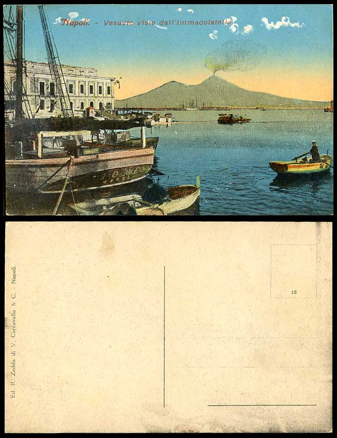 Italy Old Colour Postcard Napoli Naples Volcano Vesuvio visto dall Immacolatella