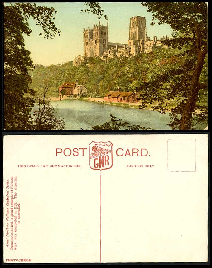 Durham Cathedral Norman Completed 1128 Great Northern Railway Od Colour Postcard