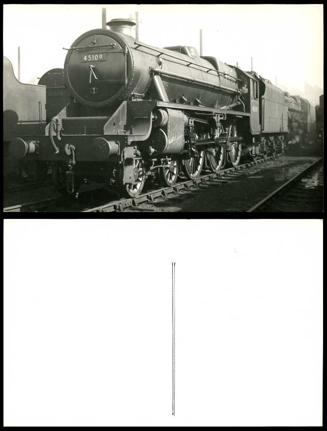 Locomotive Train Engines 45109 & 42747 Railway Railroads Old Real Photo Postcard