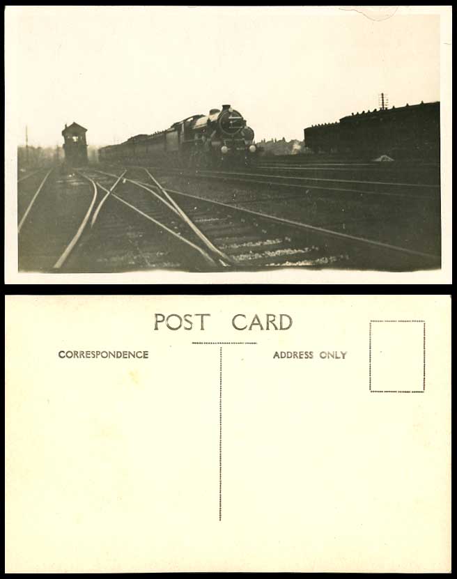 Locomotive Train Engine Railway Railroads Rail Tower Old Real Photo Postcard