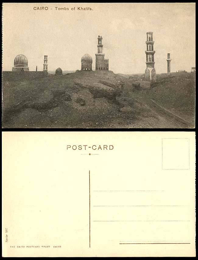 Egypt Old Postcard Cairo TOMBS OF KHALIFS, Le Caire Tombeaux des Khalifes Towers