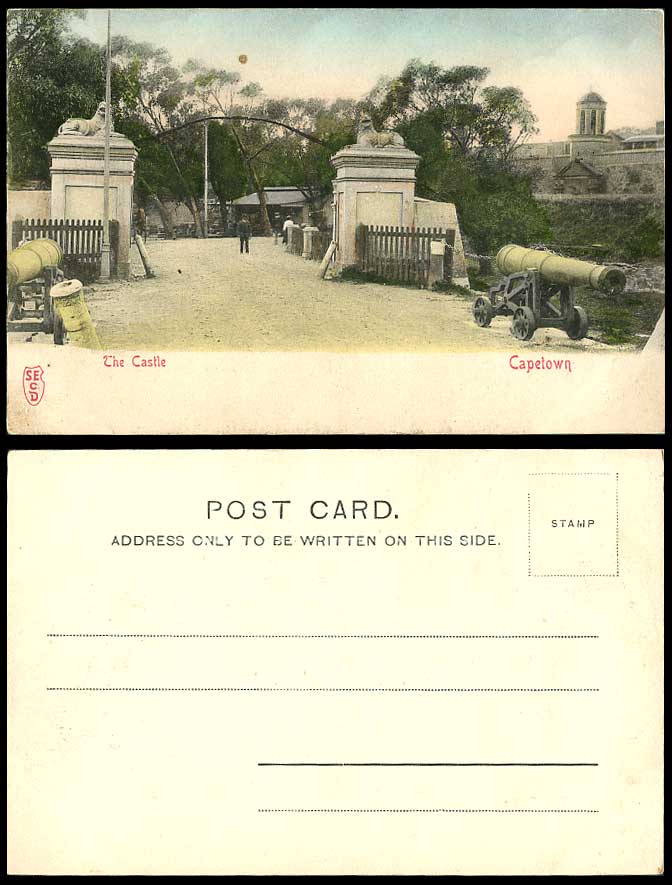 South Africa Cape Town Capetown THE CASTLE Cannons Gate Old Hand Tinted Postcard