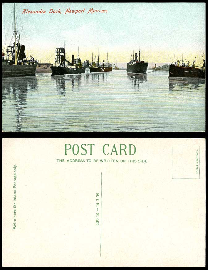 Newport, Alexandra Dock, Steamers Steam Ships Harbour Monmouthshire Old Postcard