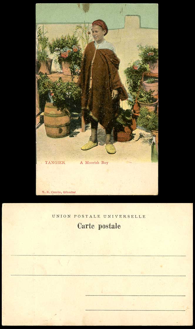 Morocco Old U.B. Colour Postcard Tangier Tanger A Native Moorish Boy Ethnic Life