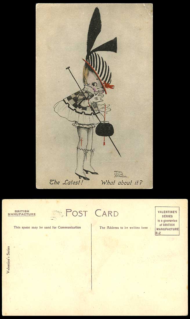 MABEL LUCIE ATTWELL Old Postcard Fashion Hat Boots Bag The Latest What About it?
