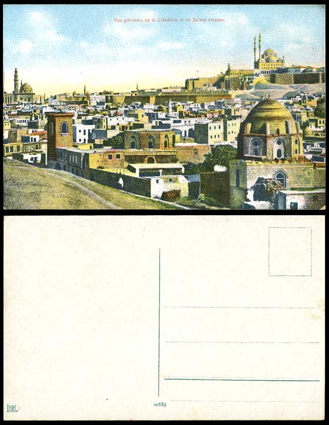 Egypt Old Postcard Cairo General View of Citadel Citadelle, Mosque Sultan Hassan