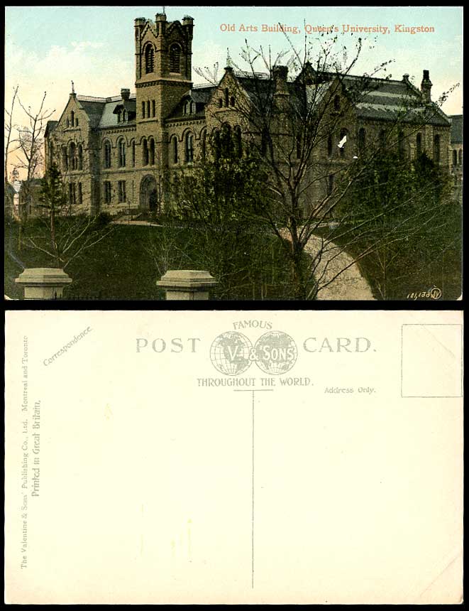 Canada Vintage Colour Postcard Old Artst Building, Queen's University, Kingston