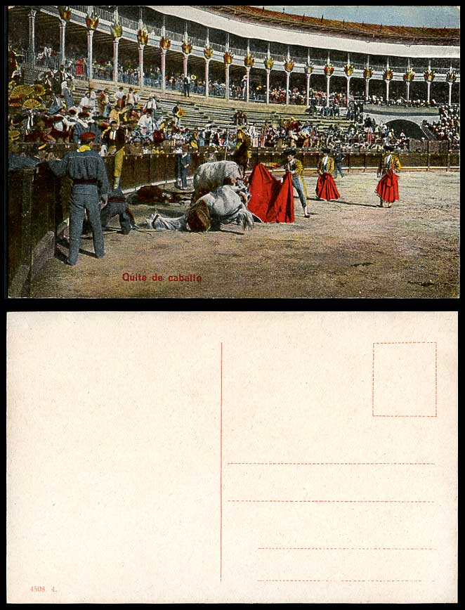 Spain Old Postcard Quite de Caballo, Toreros Bullring, Bullfighting Bullfighters