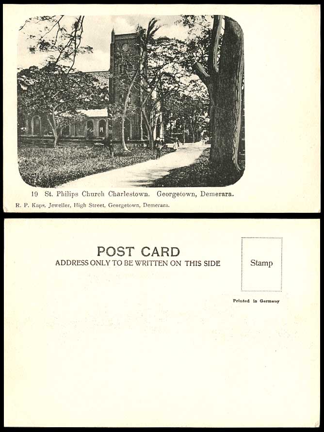 British Guiana Demerara Georgetown St Philips Church Charlestown Old UB Postcard