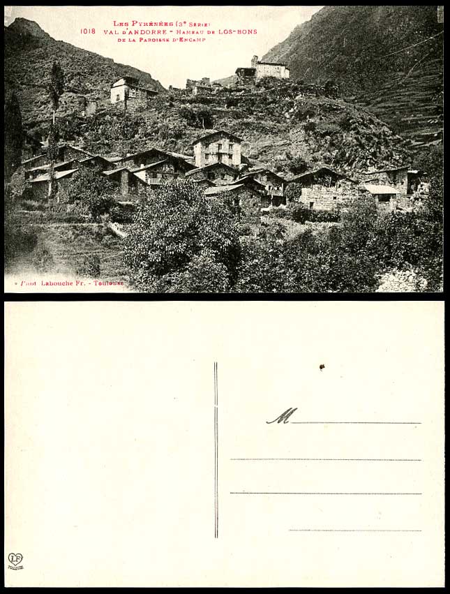 Andorra Old Postcard Hamlet Hameau de Los-Bons de la Paroisse d'Encamp Mountains