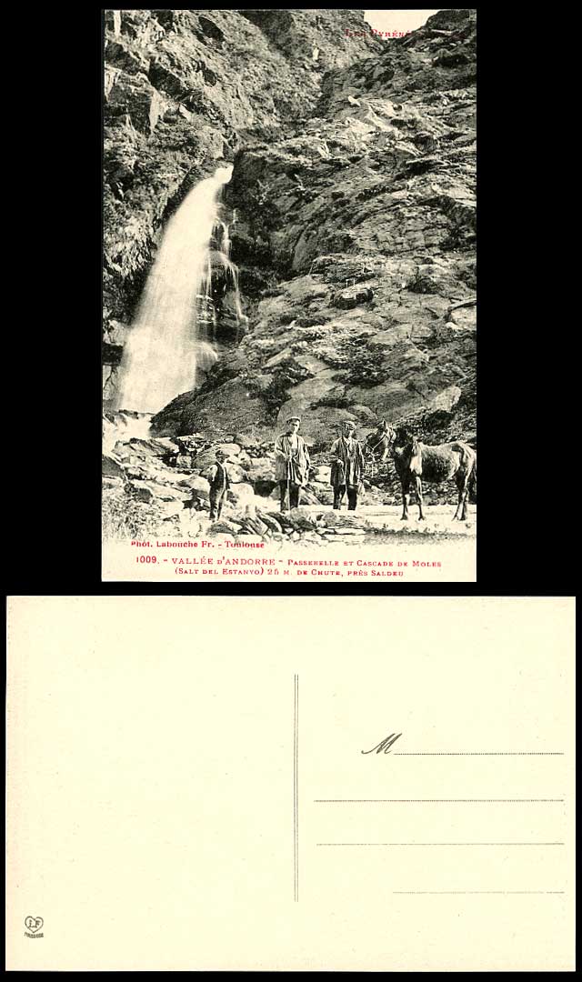 Andorra Old Postcard Waterfall Cascade de Moles Salt del Estanyo 25mChute Saldeu
