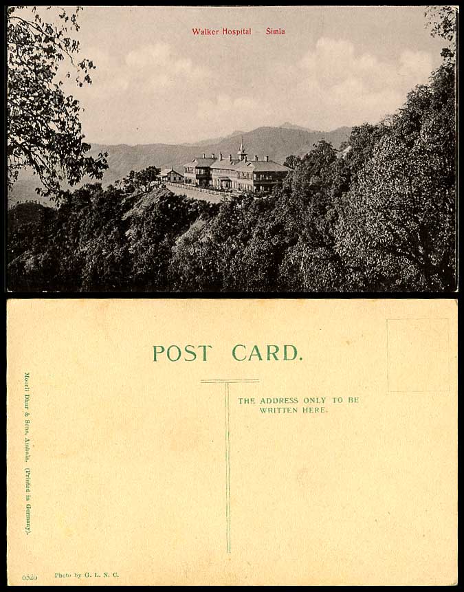 India Old Postcard Walker Hospital Simla Shimla, Mountains General View Panorama