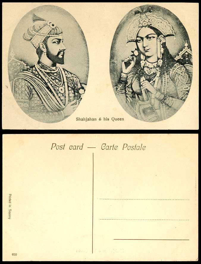 India Old Postcard 8th Mughal Emperor Bahadur Shah I, Bahadurshah and His Queen