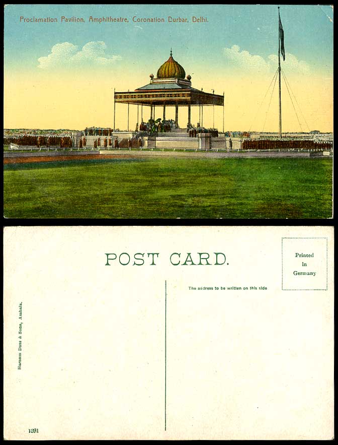 Delhi, Proclamation Pavilion, Amphitheater, Coronation Durbar, 1911 Old Postcard