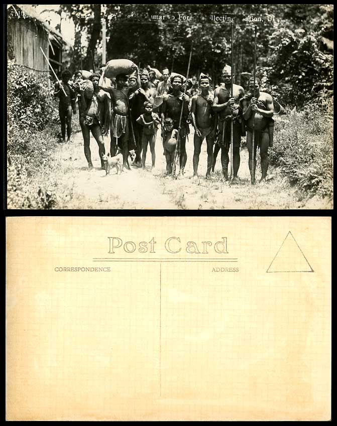 Perak Sakai Bring in Damar to Forest Collection Station, Ulu Jelebu Old Postcard