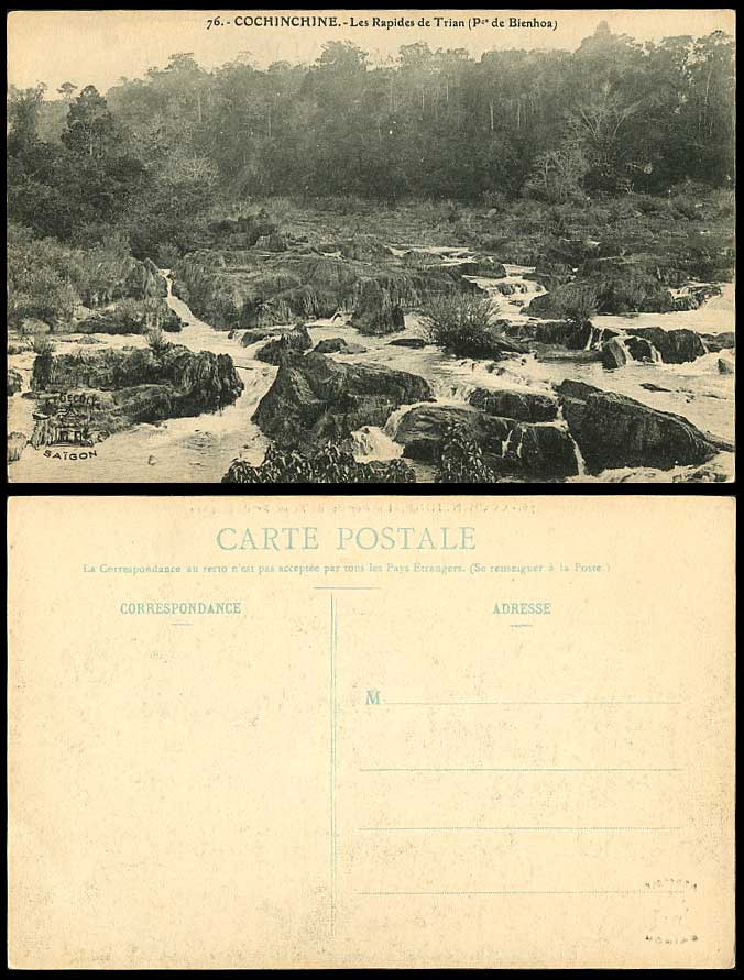 Indo-China Old Postcard Les Rapides de Trian Pce de Bienhoa Cascades Rapids Rock