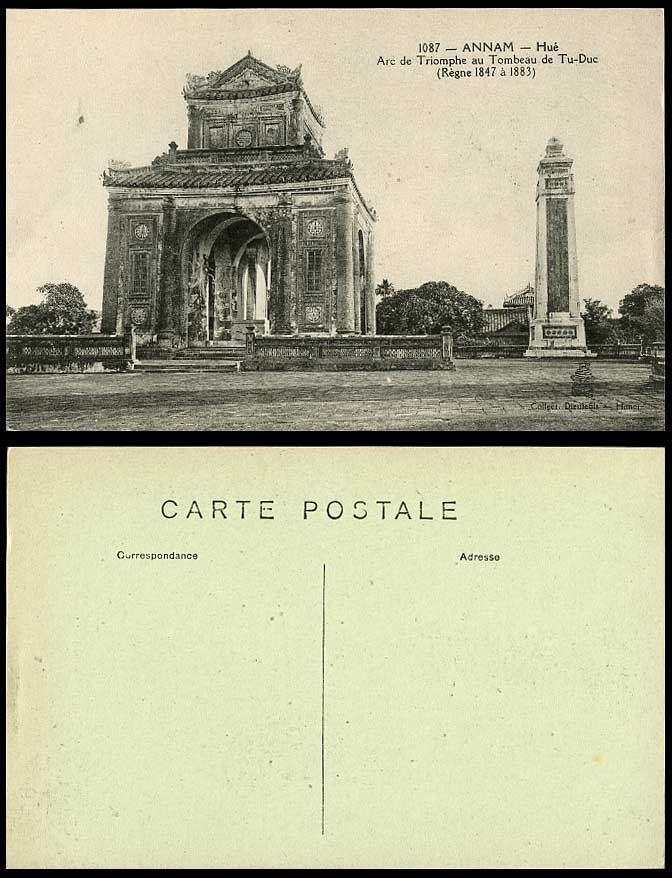 Indo-China Old Postcard Annam Hue Arc de Triomphe au Tombeau de Tu-Duc Tomb Arch